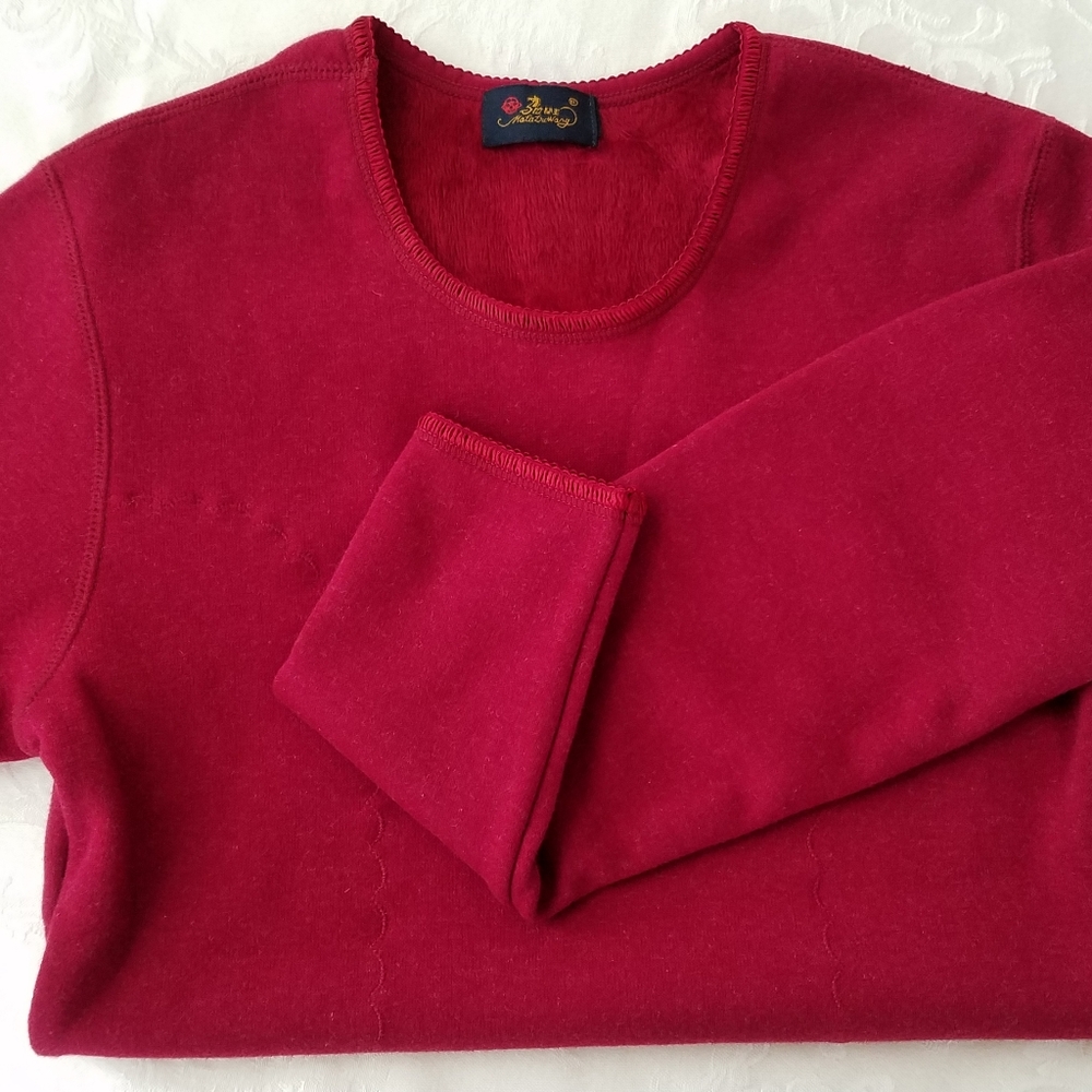 Women’s Red Cozy Top for Cold Weather